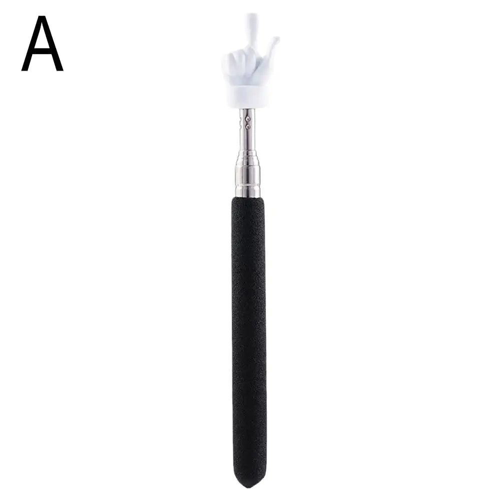 Retractable Finger Design Teacher Pointer — Telescopic Stainless Steel Teaching Stick