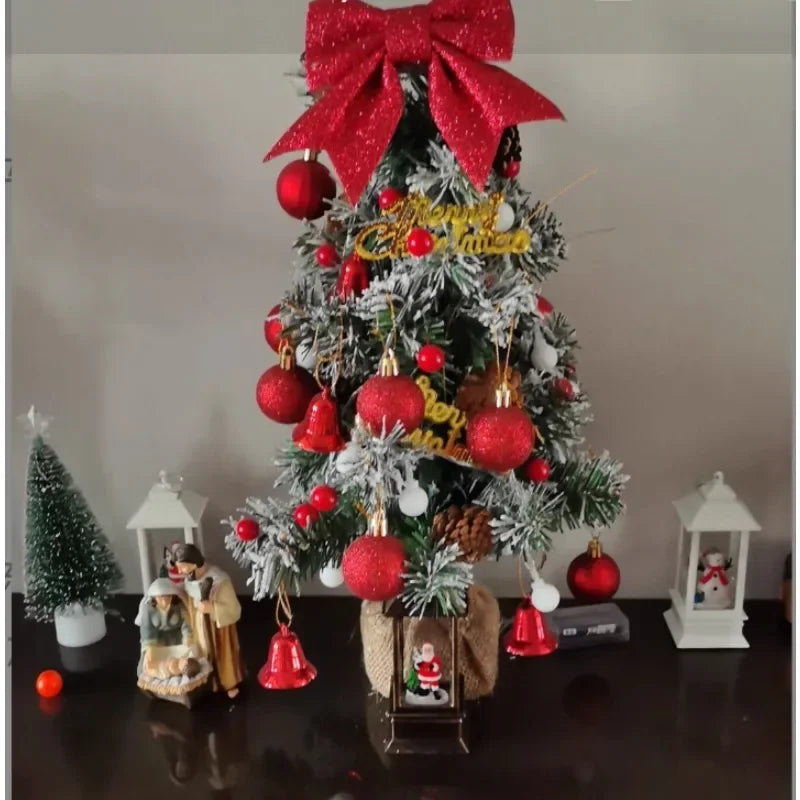Miniature Christmas Tree Ornament — Festive Desk Decor for Home or Office