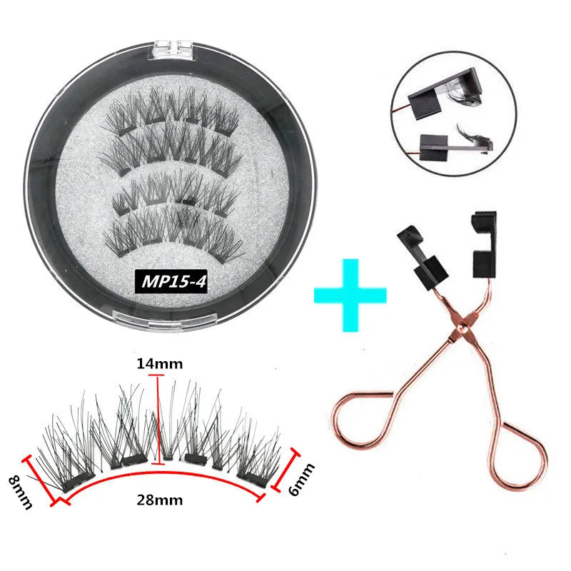 Anlinnet Magnetic False Eyelashes — Glue-Free 3D Handmade Lash Set