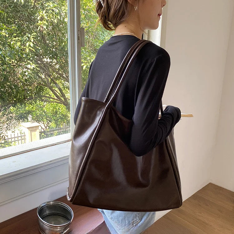 dawndesslo Textured Tote Bag — Large Capacity Shoulder Bag for Women