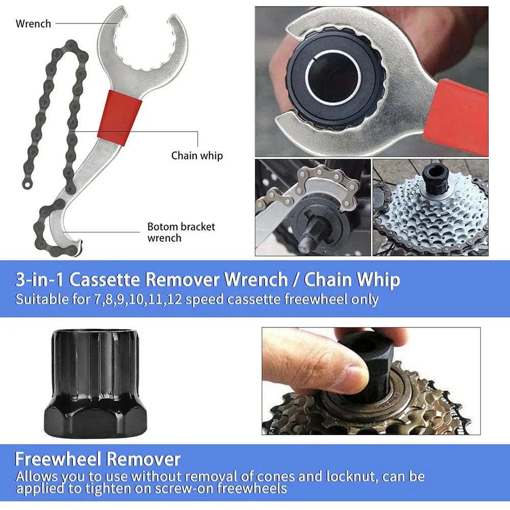 Professional Bike Repair Tool Kit — Comprehensive Maintenance Set for MTB and Road Bikes
