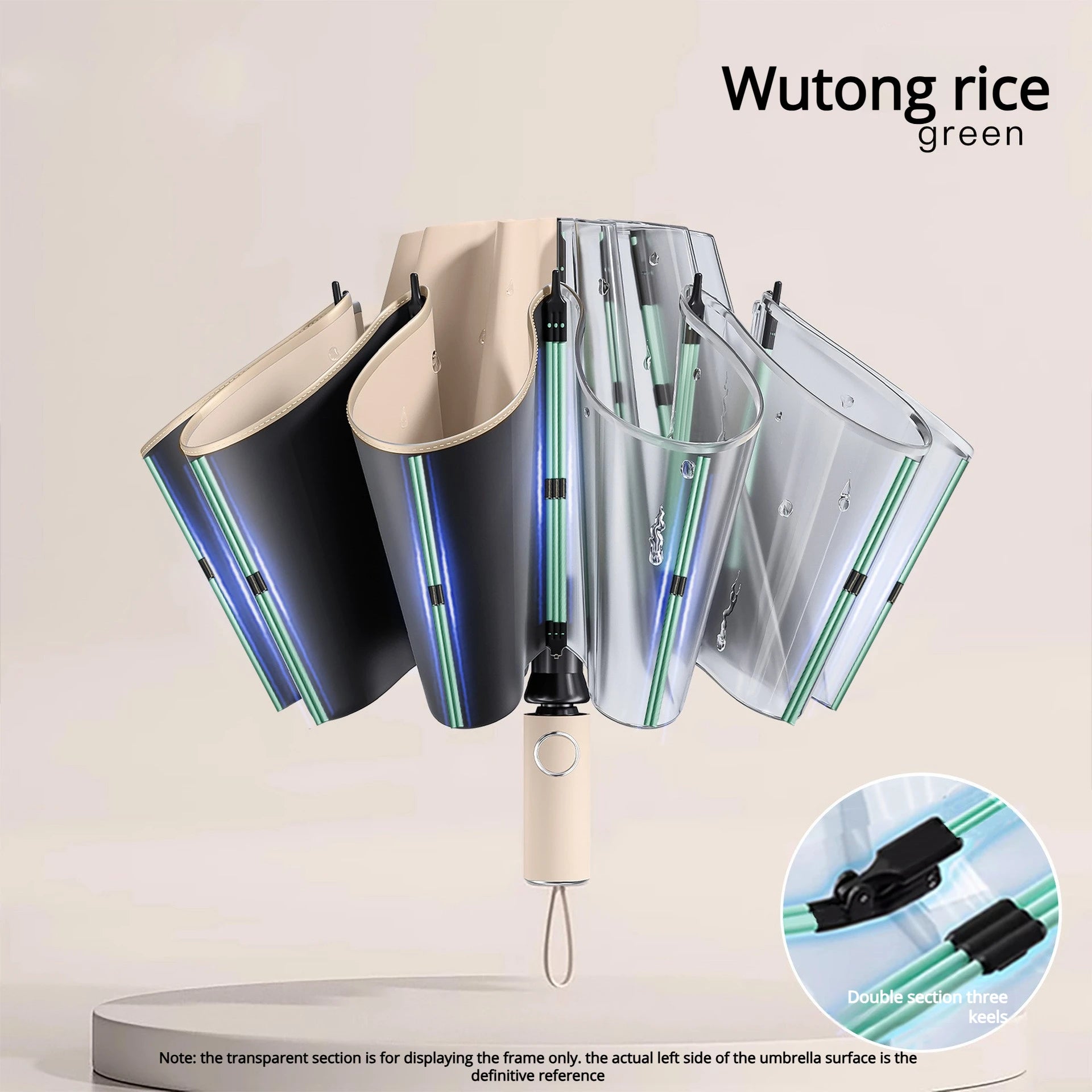 Automatic Reverse Folding Umbrella — Windproof UV Protection with Reflective Stripe