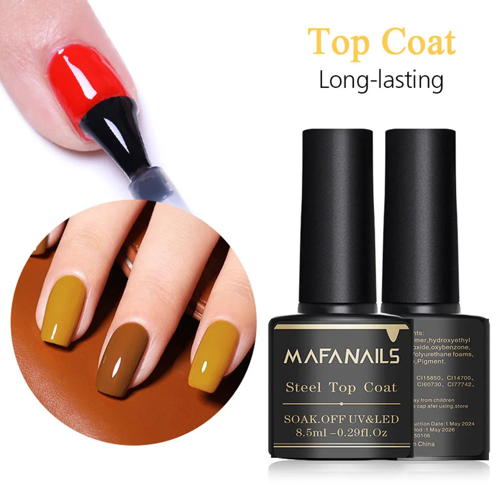 MingLee Clear Gel Top Coat & Base Coat Set — Long-Lasting No-Wipe Finish