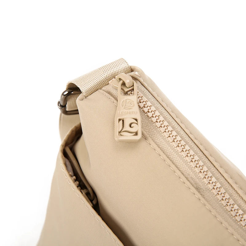 Women's Lightweight Nylon Crossbody Bag — Waterproof Multi-Pocket Shoulder Purse