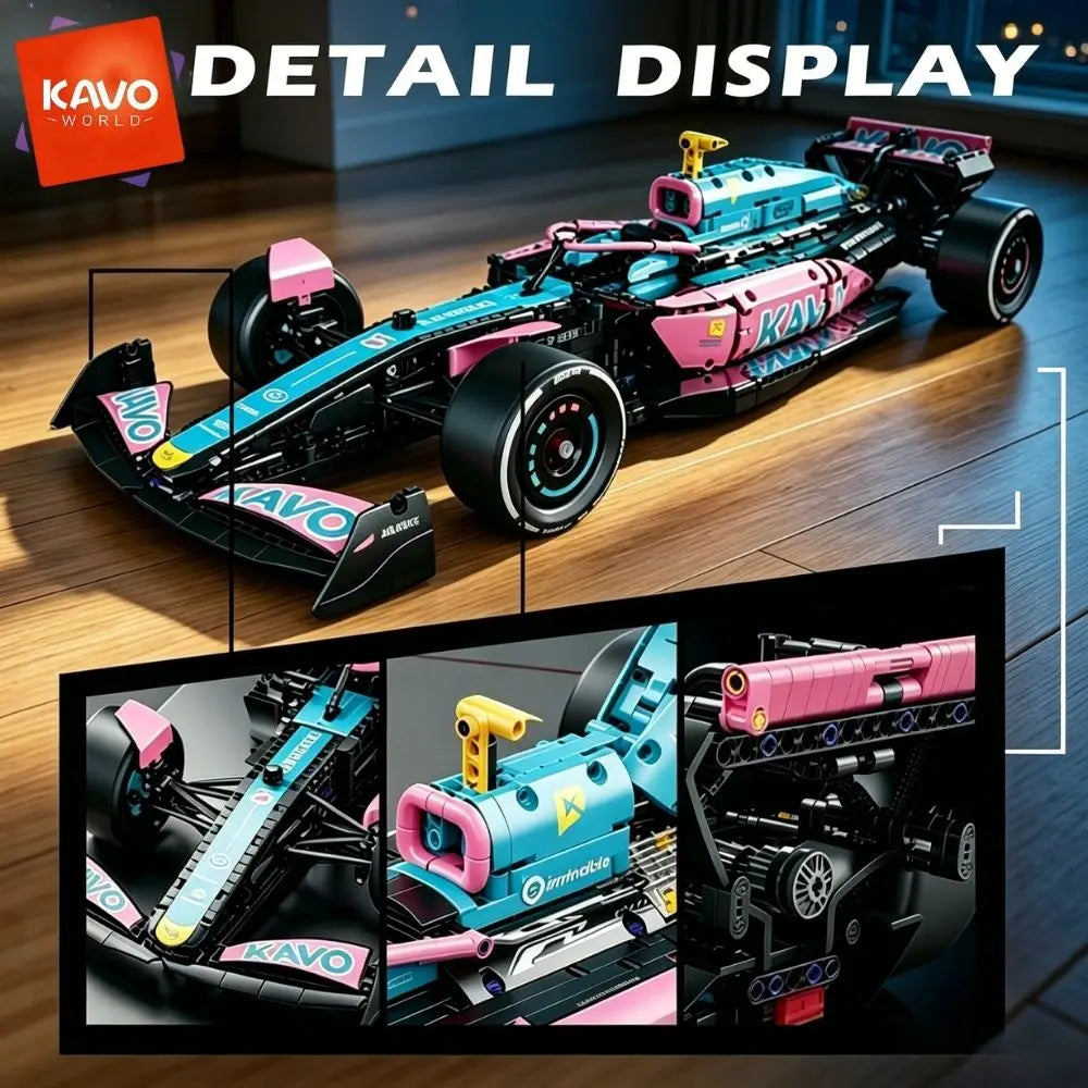 KAVOWORLD 1:8 Formula Racing Car Building Kit — Mechanical Technical Model Set