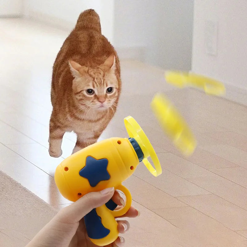 macroupta Interactive Cat Launcher — Flying Disc Training Toy for Kittens