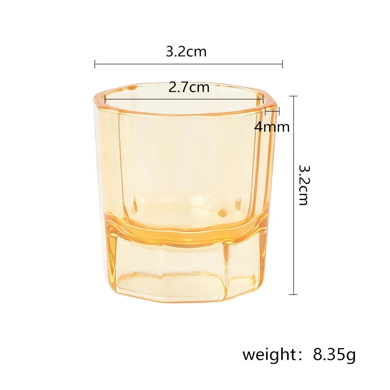 myaokue-up Octagonal Nail Art Cup — Crystal Liquid Container for Monomer