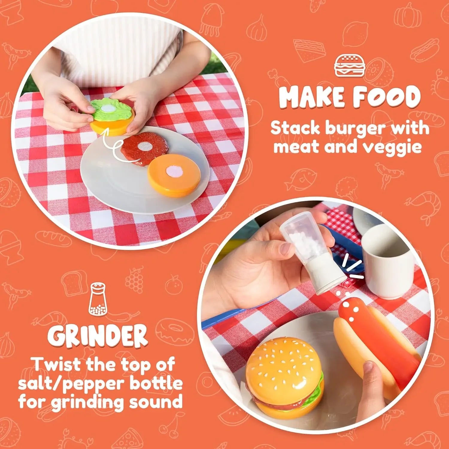 Joyfy 34-Piece BBQ Grill Playset — Interactive Kitchen Cooking Toy