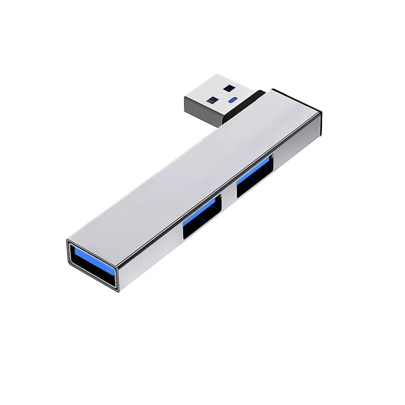 3-Port Aluminum USB Hub — High-Speed Data Splitter for Laptop and PC