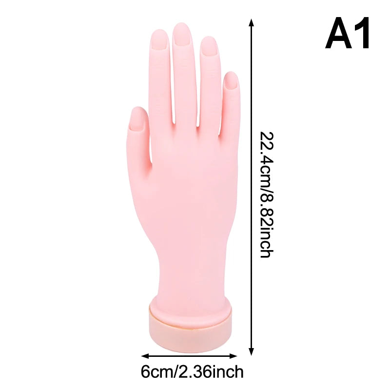 Silicone Nail Art Practice Hand — Realistic Manicure Training Tool