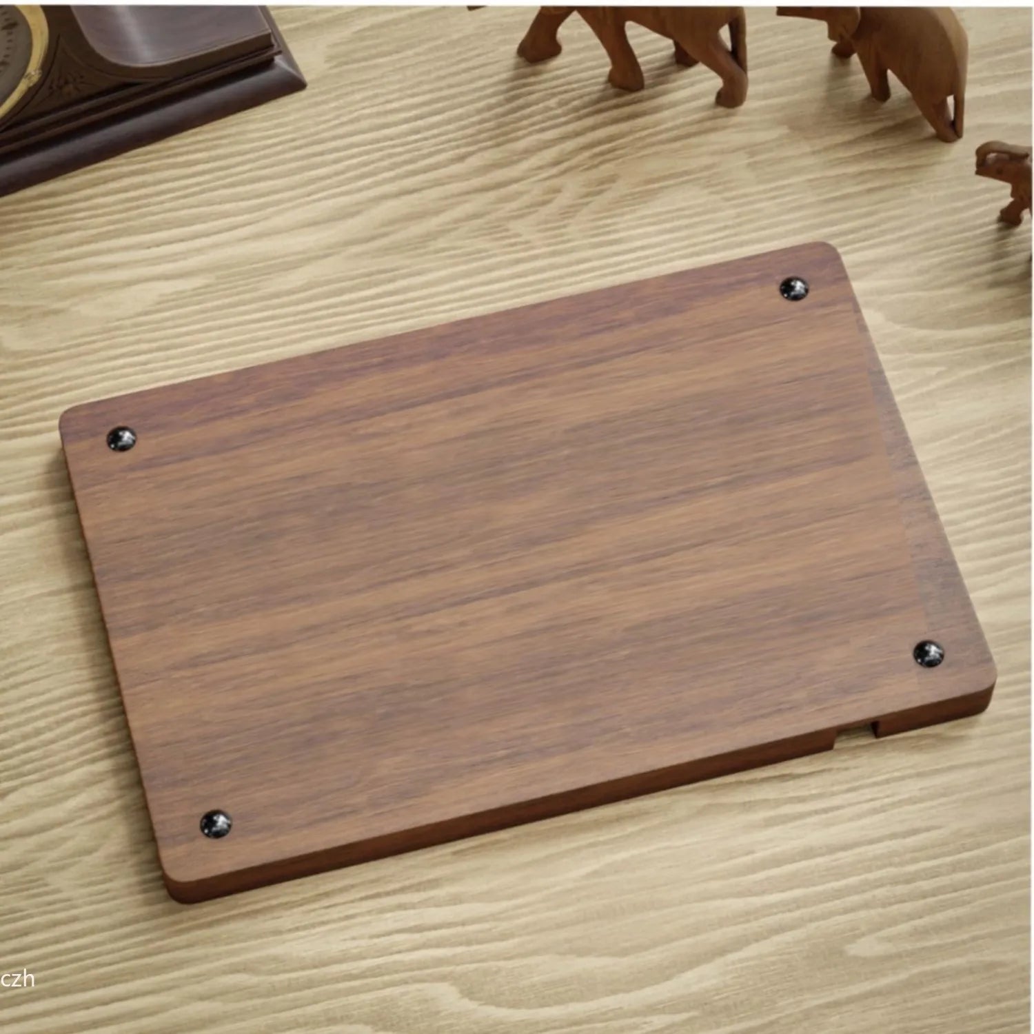Solid Wood Desktop Storage Box — Multi-Compartment Organizer for Office & Home