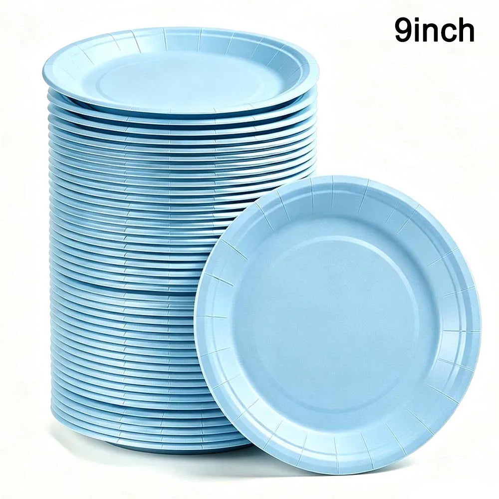 Solid Color Paper Plates — Disposable 7-Inch Party Tableware