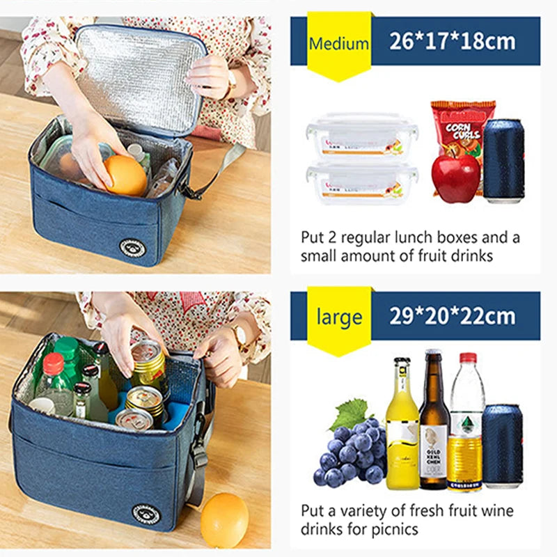 Insulated Lunch Bag — Thermal Food Storage for Office and Picnic