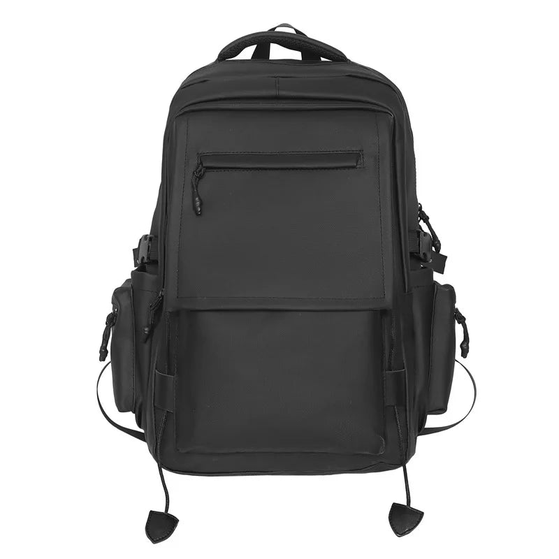Large Capacity Denim Backpack — Stylish Multi-Pocket Laptop Bag