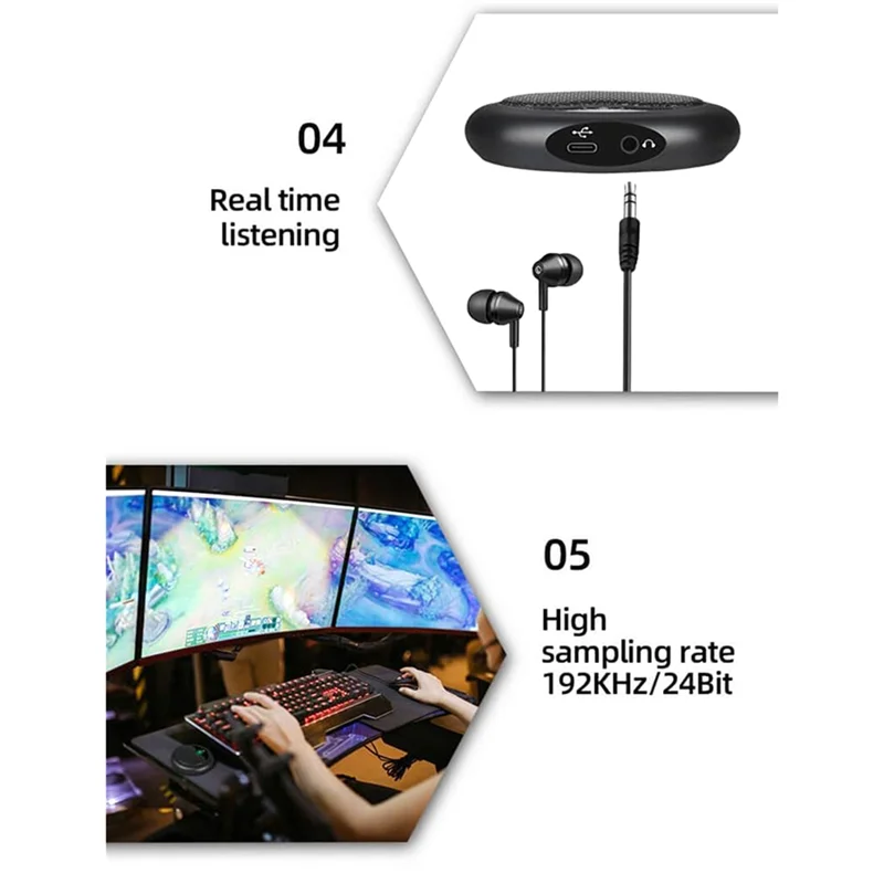 FGHGF USB Condenser Microphone — Omnidirectional Desktop Mic for Meetings