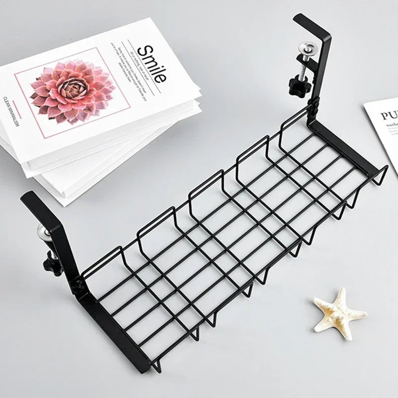 Under Desk Cable Management Tray — Metal Wire Organizer for Workspace
