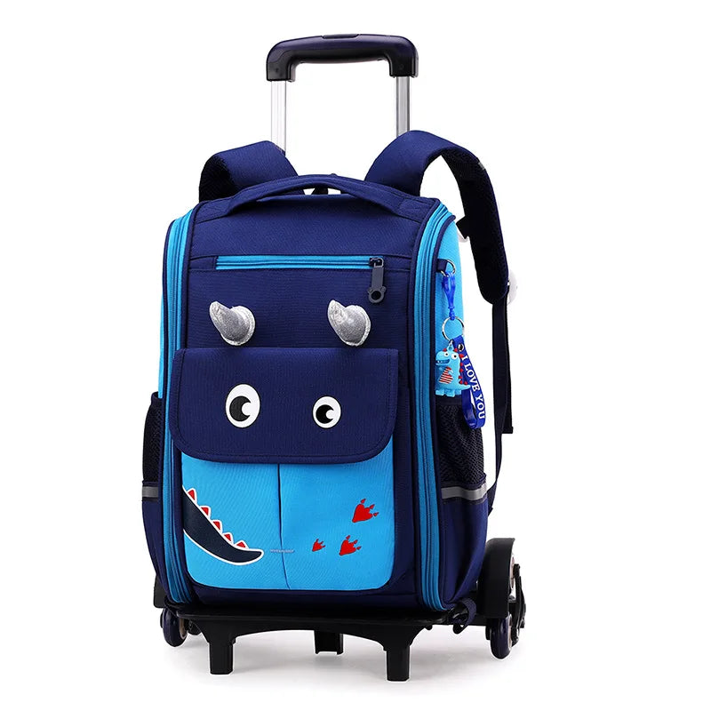 Children's Rolling School Backpack — High Capacity Wheeled Trolley Bag