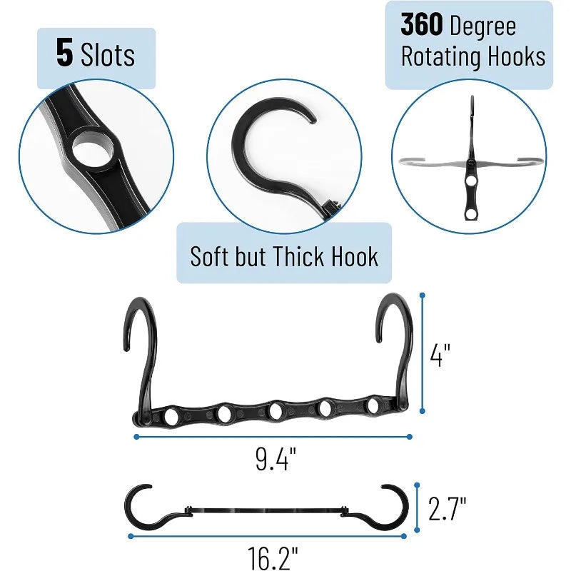 Space Saving Hangers — 360° Rotating Hooks for Closet Organization