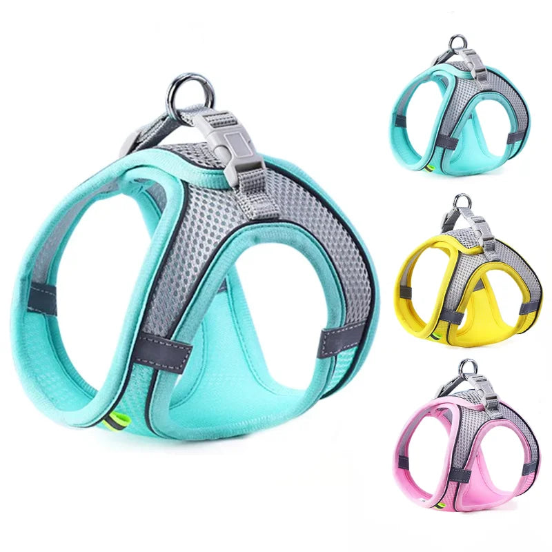 Reflective Pet Harness and Leash Set — Breathable Mesh Vest for Small to Medium Dogs