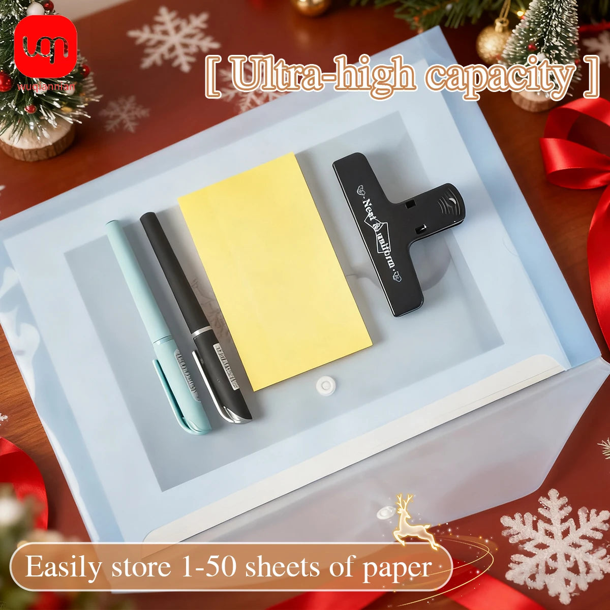 A4 Plastic Document Folders — Clear Envelopes with Snap Closure, 50 Pack
