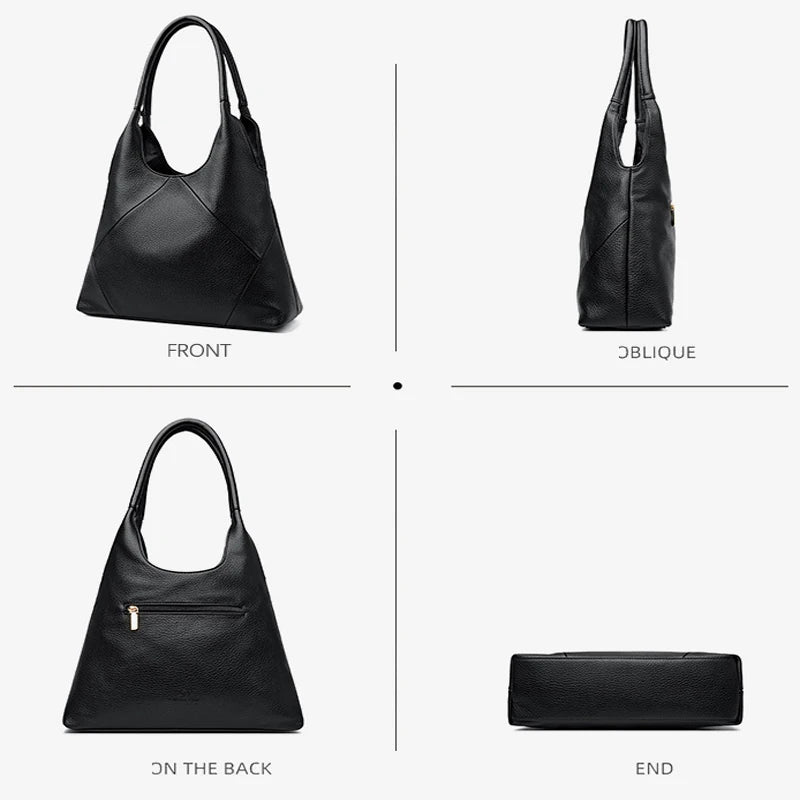 KMFFLY Leather Hobo Bag — Large Capacity Shoulder Handbag for Women