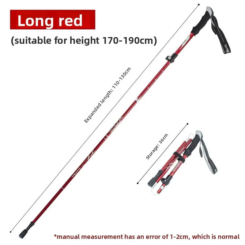 Aluminum Alloy Folding Hiking Stick — Lightweight Retractable Walking Pole