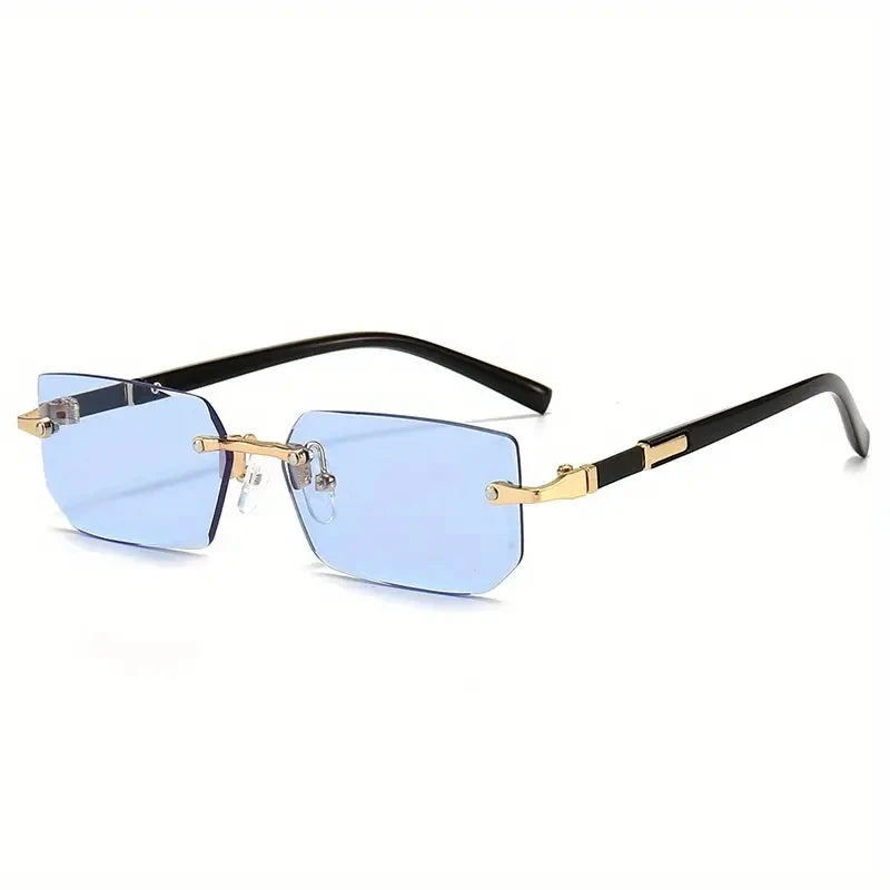 ZXWLYXGX Rimless Rectangle Sunglasses — Trendy Fashion Shades for Men and Women