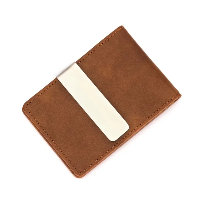 Leather Money Clip Wallet — Slim Card Holder & Cash Organizer