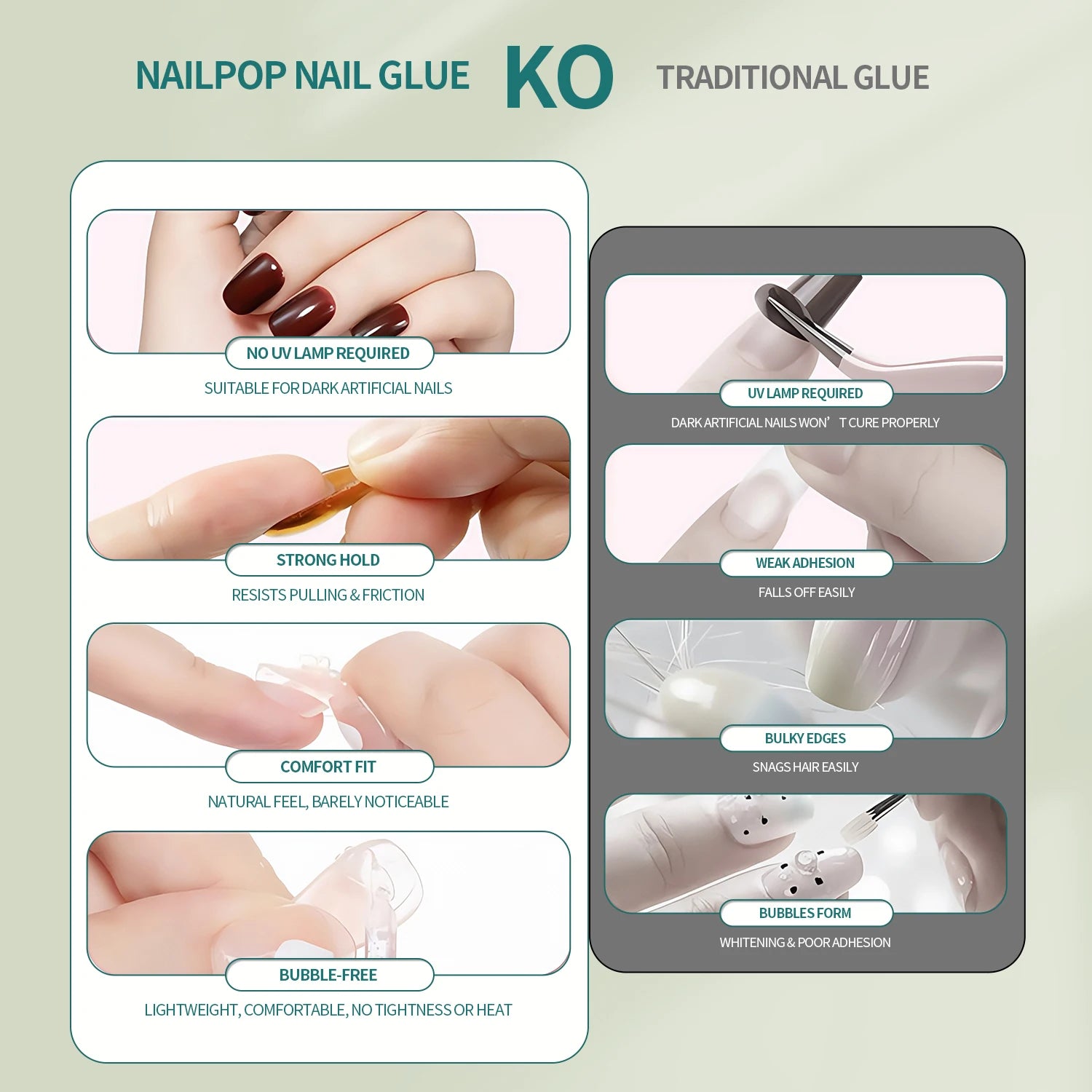 Nailpop Press On Nail Glue — Strong Long Lasting Adhesive & Remover Kit