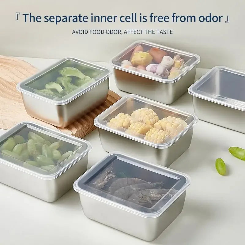Stainless Steel Food Storage Container — Airtight Kitchen Organizer with Lid