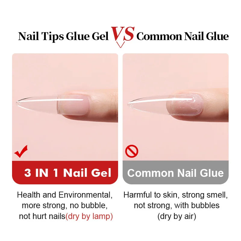 CHUNSHU 3-in-1 Nail Glue Gel — Fast Acrylic Extension & Press-On Tool