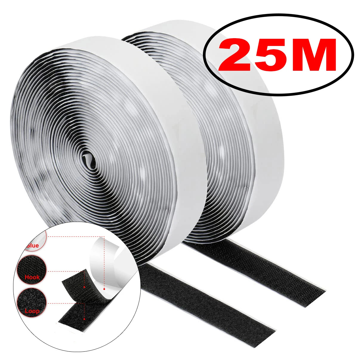 Self-Adhesive Hook and Loop Fastener Tape — Strong Double-Sided Magic Strips