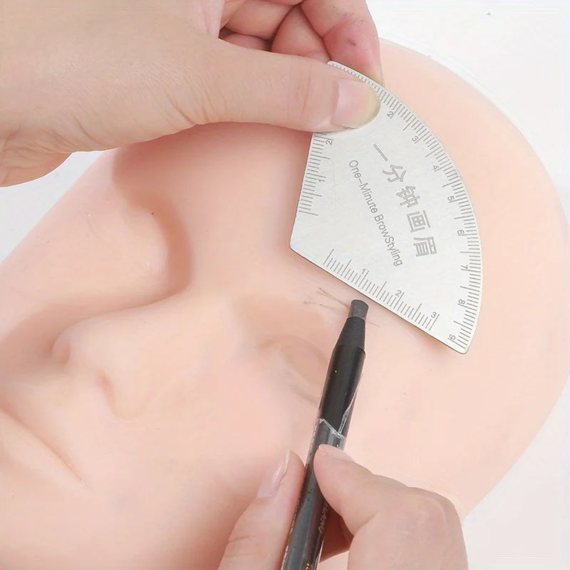 Stainless Steel Eyebrow Stencil — Fan Shaped Brow Shaping Tool
