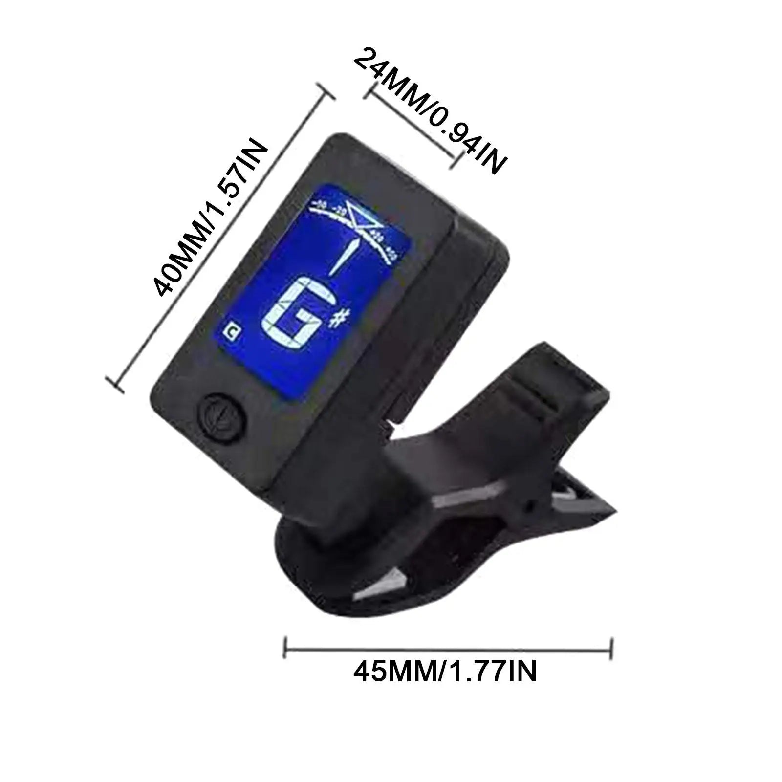 Digital Clip-On Instrument Tuner — Accurate Pitch for Guitar and Bass