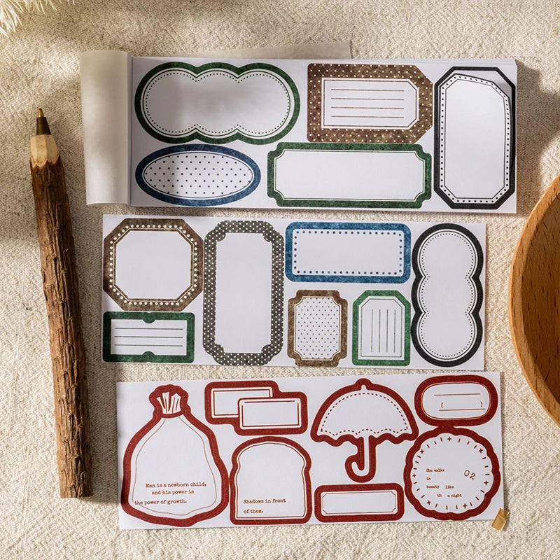 Vintage Border Frame Sticker Kit — 30 Pcs Large Scrapbooking Supplies