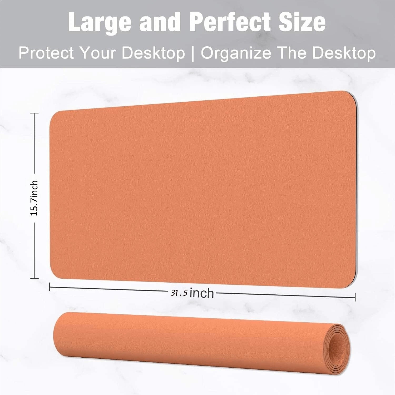 Extra Large Faux Leather Desk Mat — Waterproof Desktop Protector for Office and Gaming