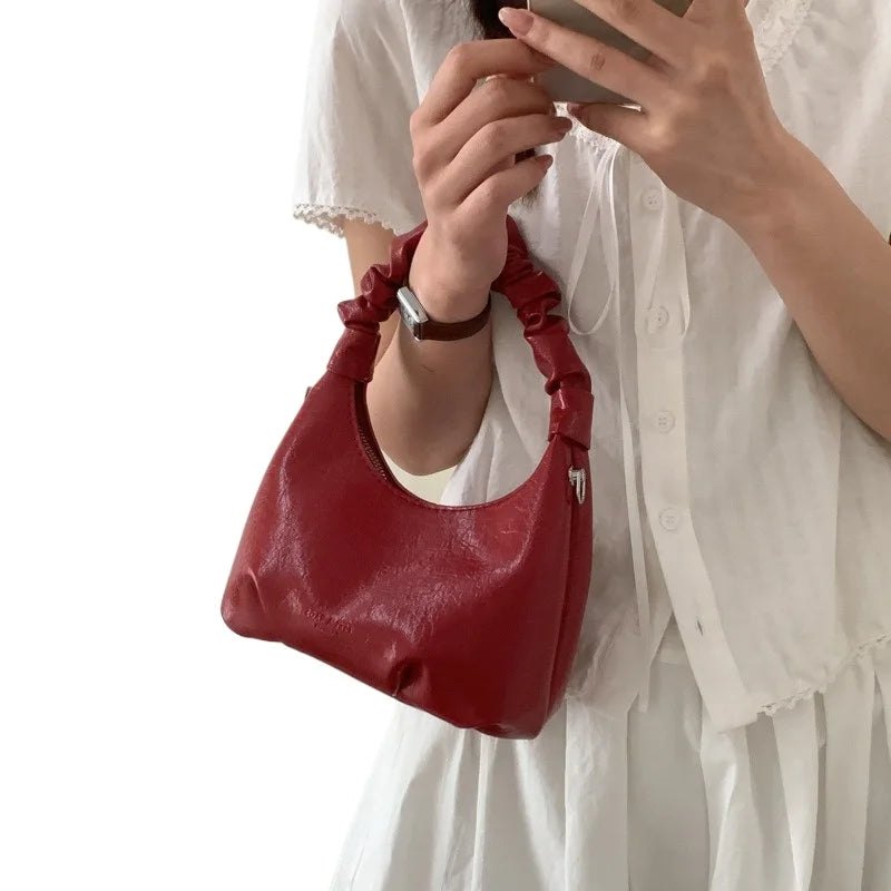 miflame Women's Pleated Crossbody Bag — Chic Top Handle Shoulder Bag