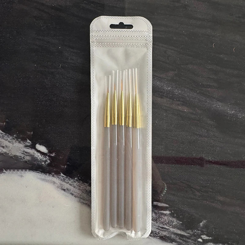Slim Nail Art Brush Set — Fine Detail Liner for Acrylic & Flower Painting