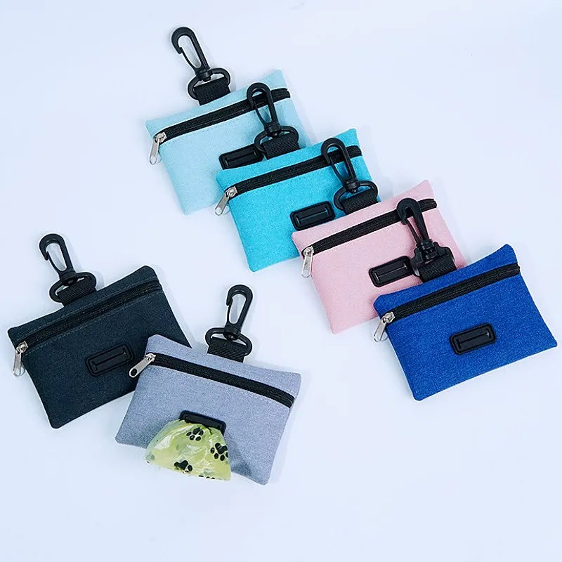 Portable Dog Poop Bag Dispenser — Hanging Oxford Cloth Holder for Walks