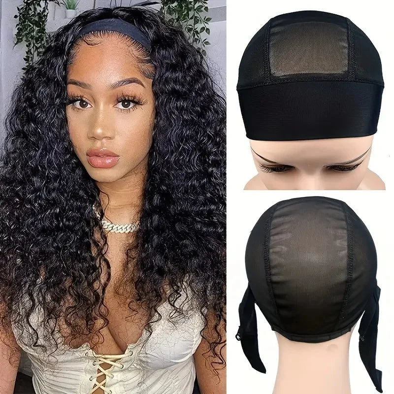 Mesh Wig Cap with Adjustable Headband — Secure Grip for Wig Styling