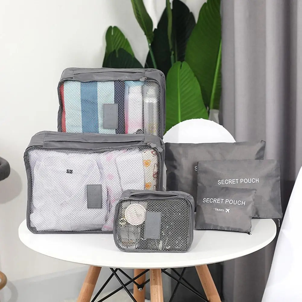 6-Piece Travel Packing Cube Set — Luggage Organizers for Clothes and Accessories