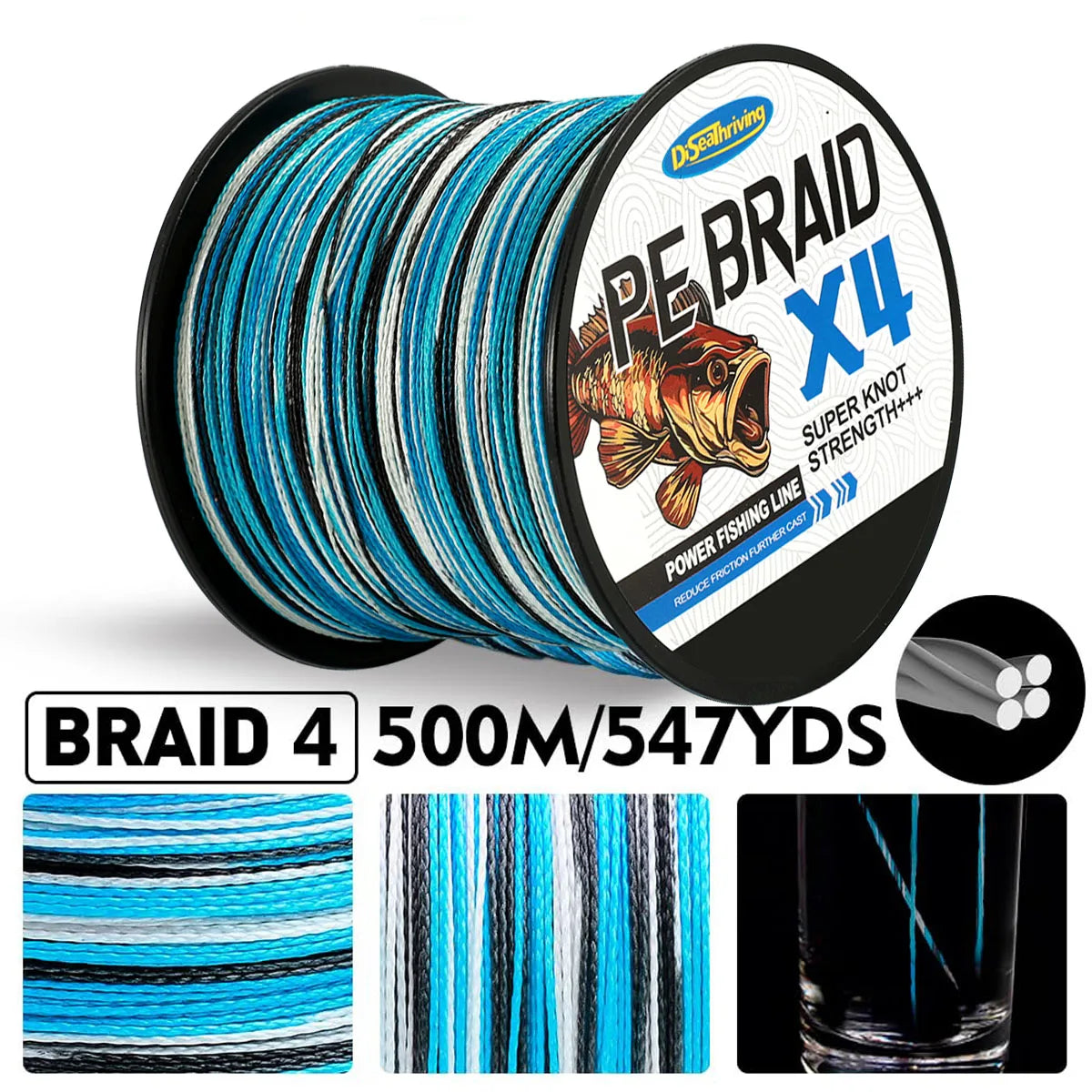 DiSeaThriving X4 Braided Fishing Line — High Sensitivity & Abrasion Resistant