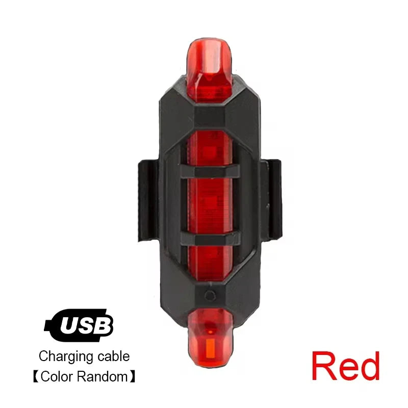 USB Rechargeable Bicycle Light Set — Front Headlight and Rear Taillight Kit