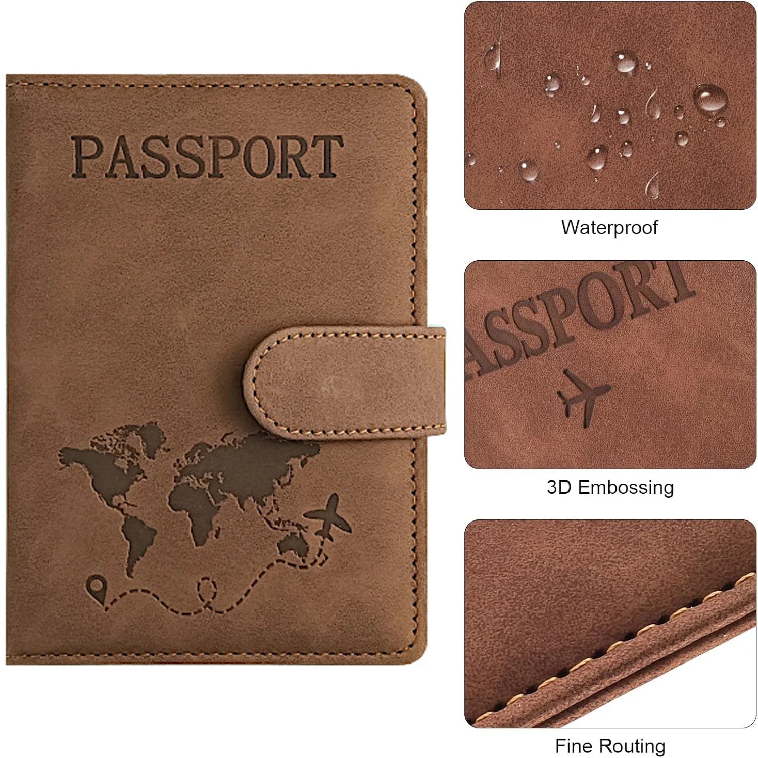 TRISJEM Passport Holder — RFID Blocking Travel Wallet with Card Slots