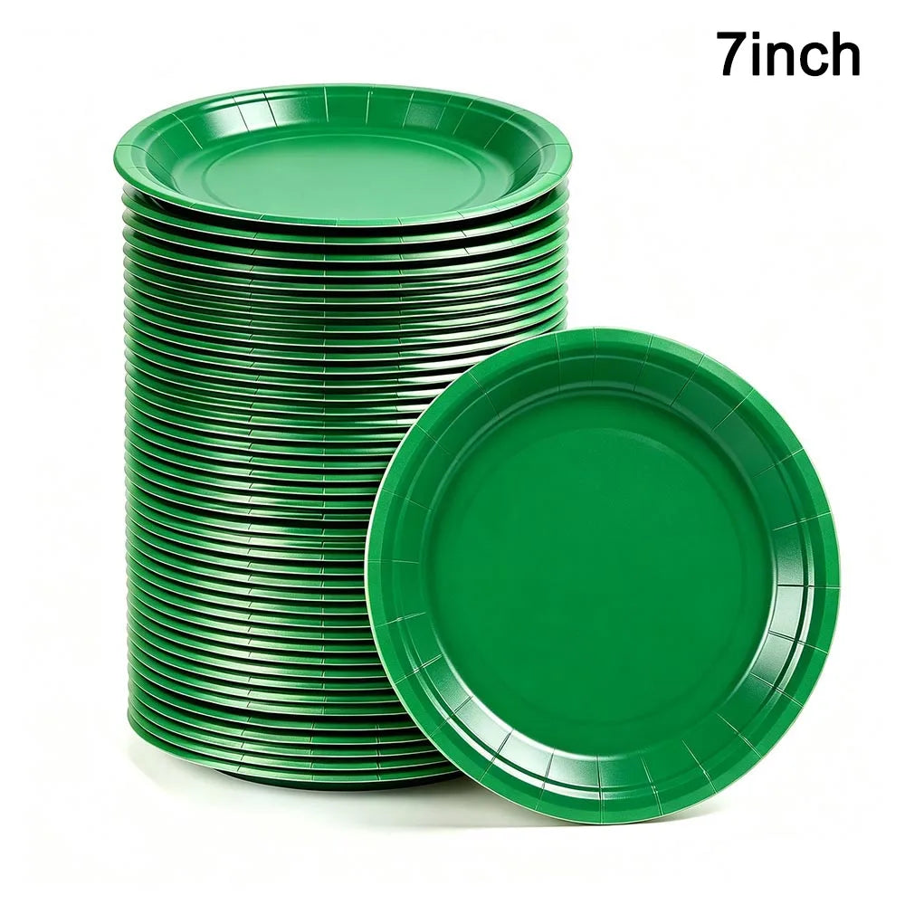 Solid Color Paper Plates — Disposable 7-Inch Party Tableware