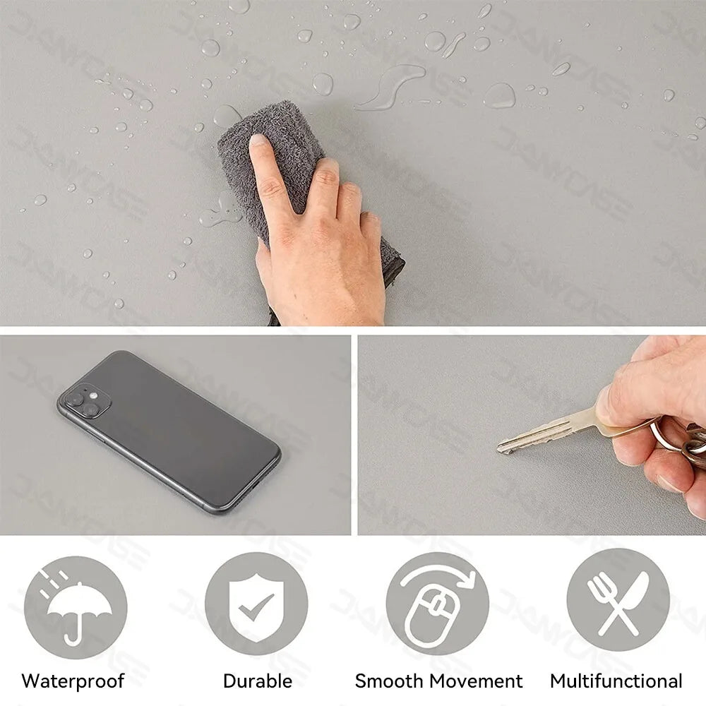 Hansong PU Leather Desk Mat — Waterproof Office & Gaming Mouse Pad