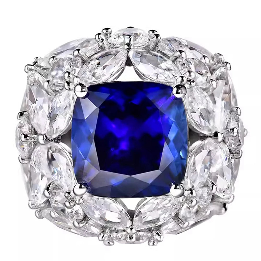 Wong Rain Sapphire Cocktail Ring — 925 Sterling Silver Vintage Style