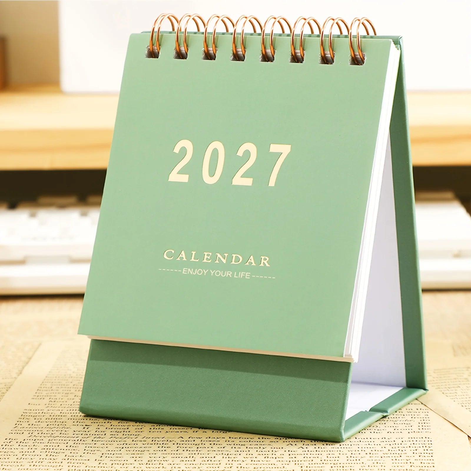 2027 Monthly Mini Desk Calendar — Compact Standing Planner for Home or Office