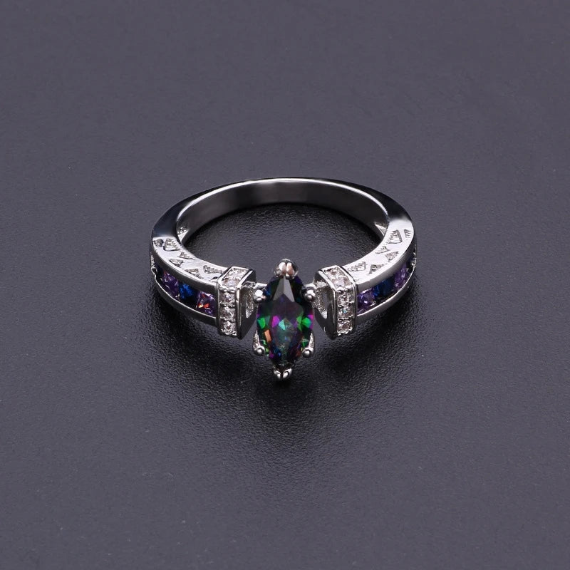 ZHIXUN Quartz Crystal Ionix Ring — Geometric Fashion Jewelry for Women