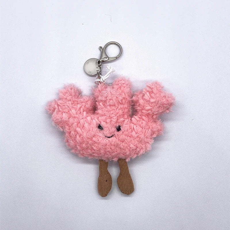 WANGYIXIN Plush Keychain Charm — Cute Marshmallow & Animal Backpack Accessory